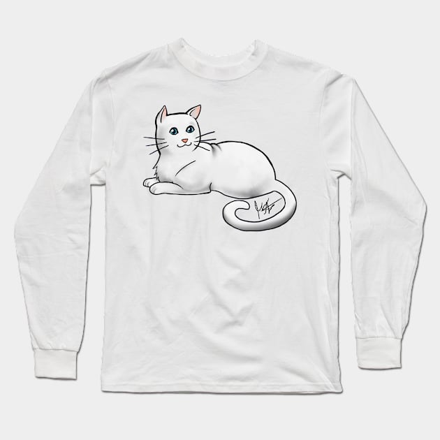 Cat - American Shorthair - White Long Sleeve T-Shirt by Jen's Dogs Custom Gifts and Designs